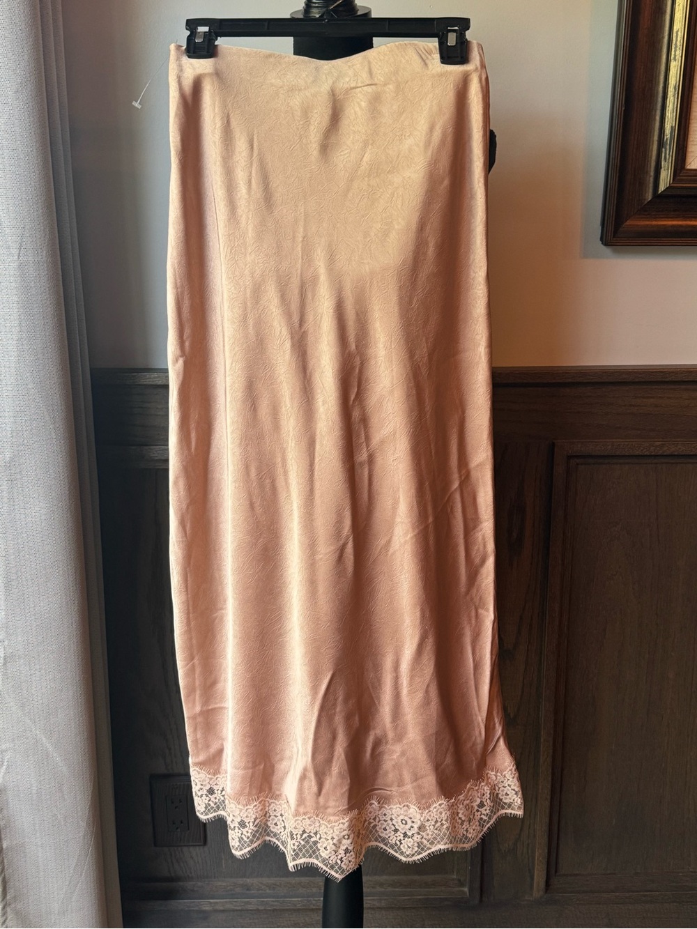 A new day Women's Pink Lace-Hem Midi Skir xs - Picture 3 of 5